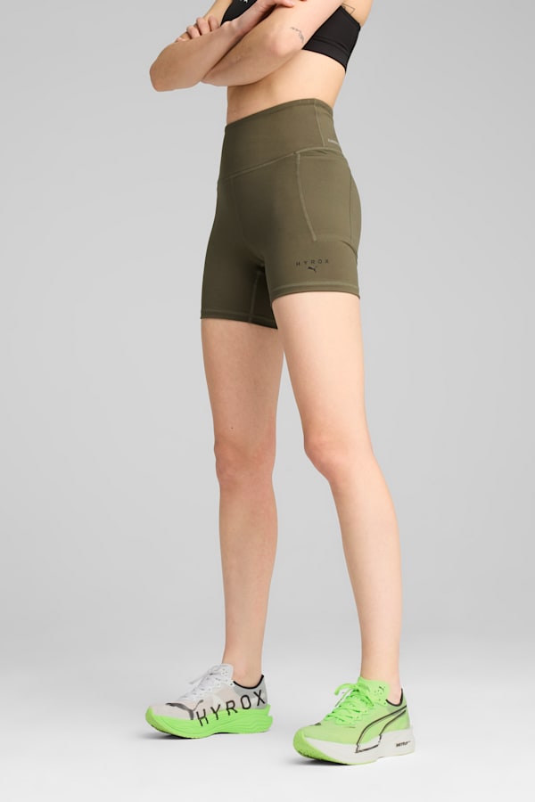 PUMA x HYROX CLOUDSPUN 3" Short Tights Women, Loden Green, extralarge